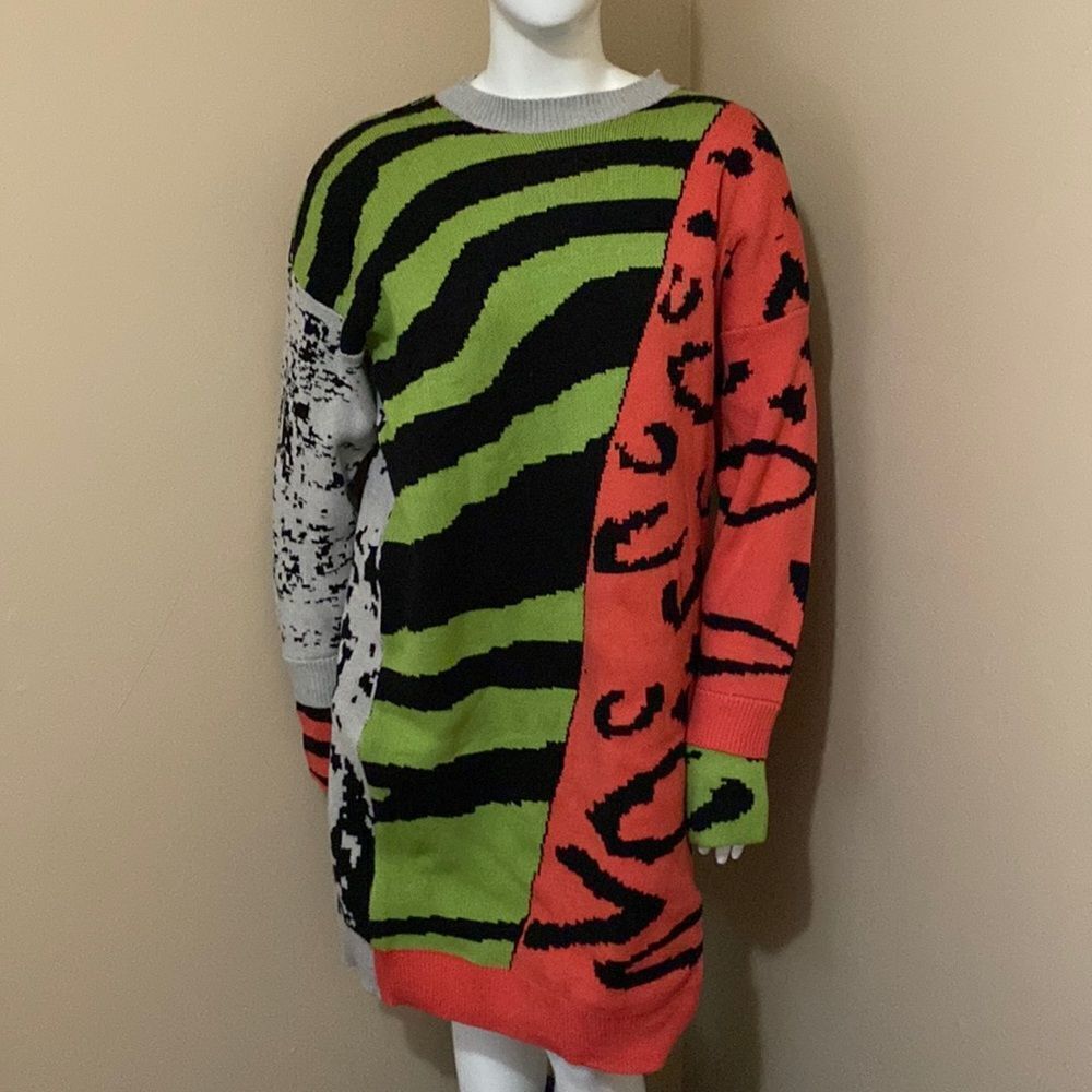 NWOT Oversized Multi-Color Sweater Dress - Picture 9 of 16
